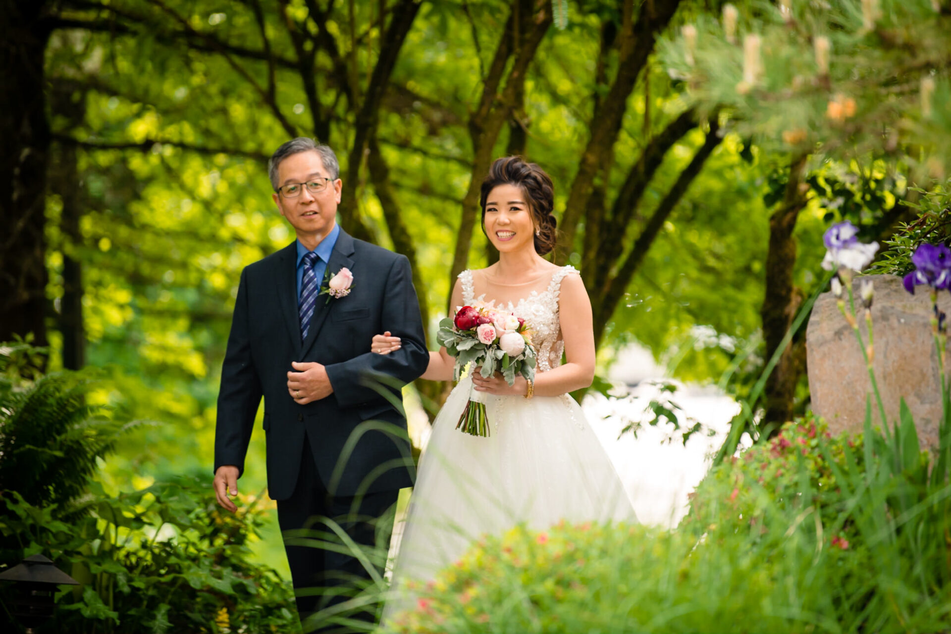 Bride and her father walking down the aisle