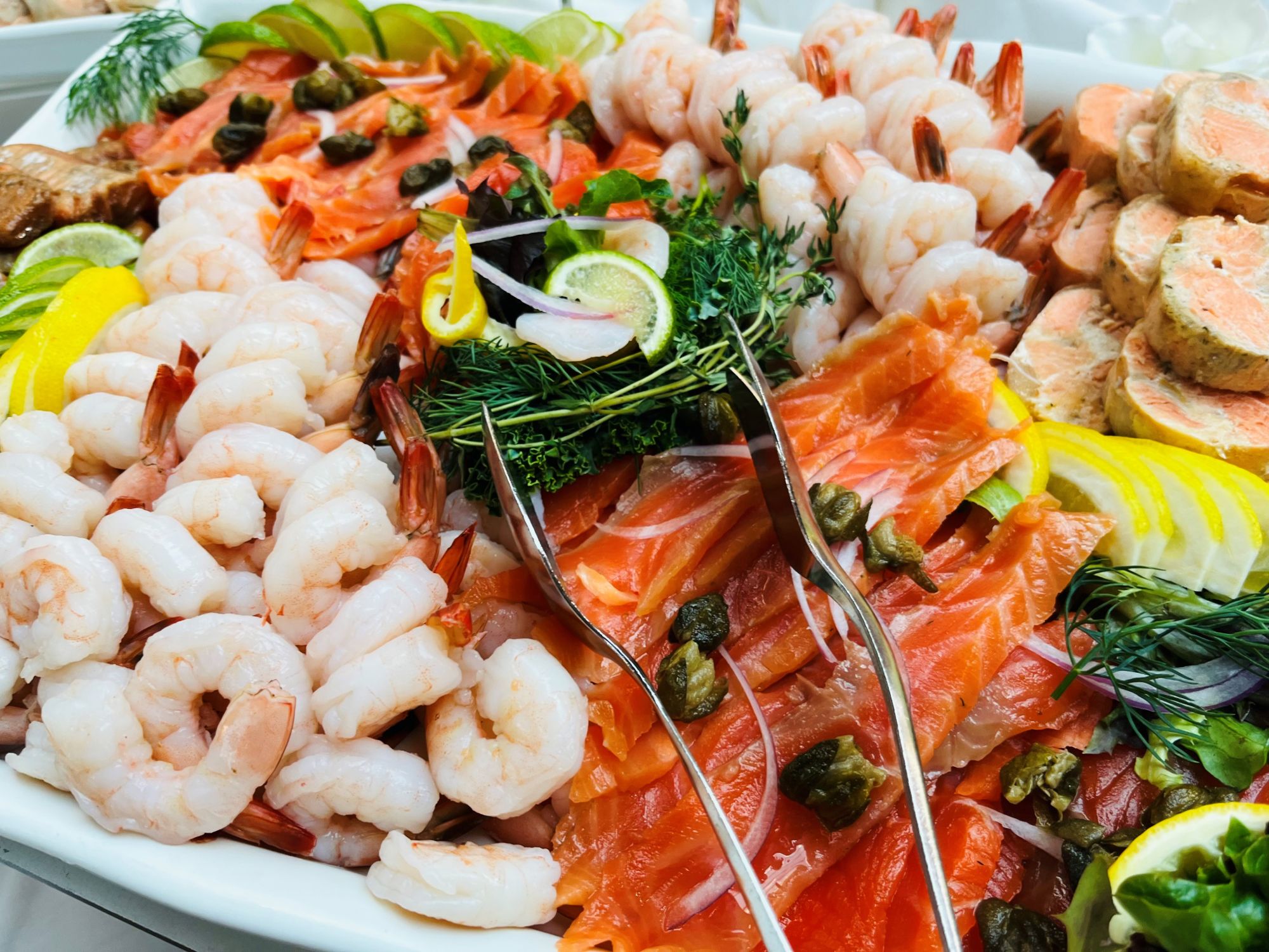 Close up of a shrimp platter