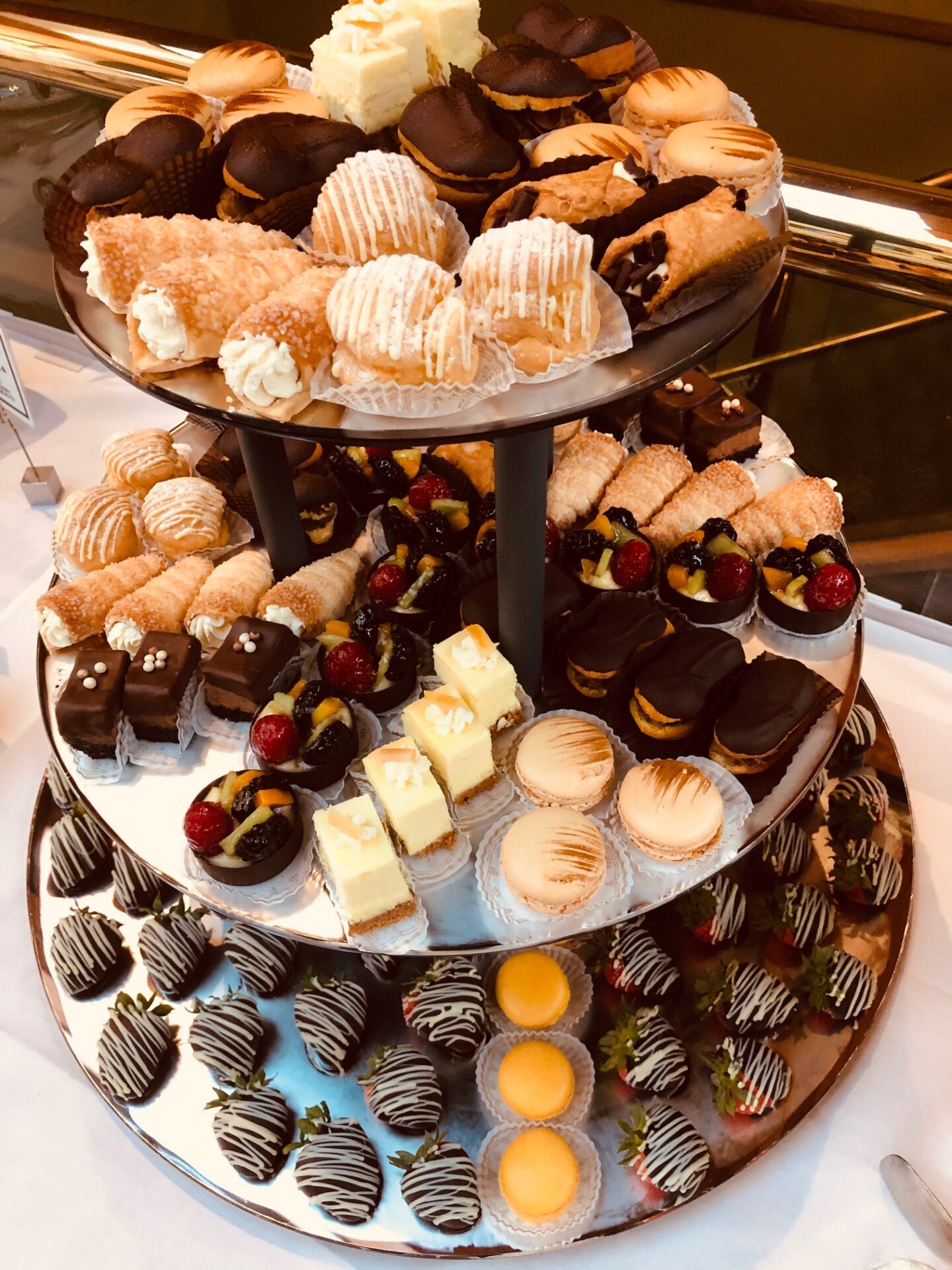 Close up of a dessert platter