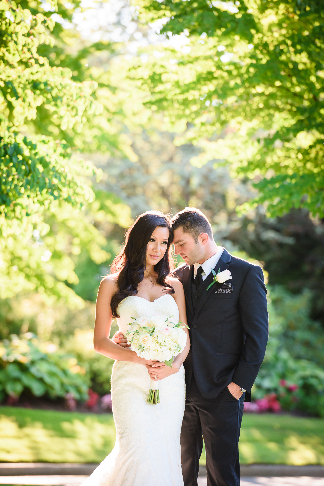 Bride and groom posing for a photo