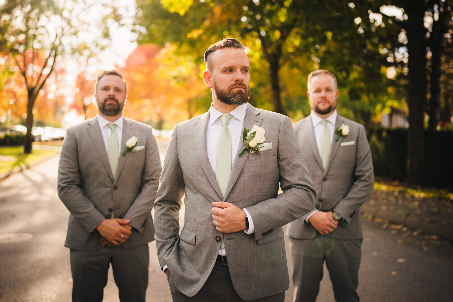 Groom with two members of his party