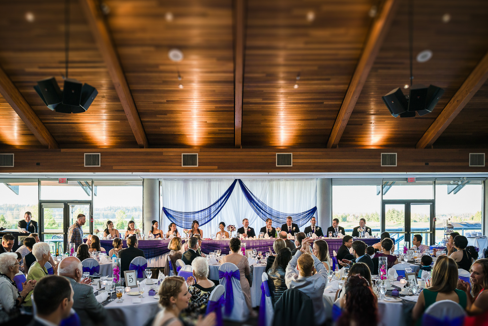 View of the wedding party from a distance