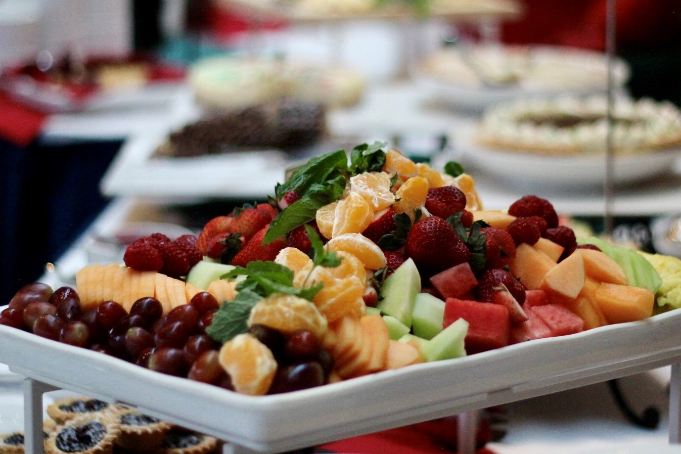 Close up of a fruit platter 