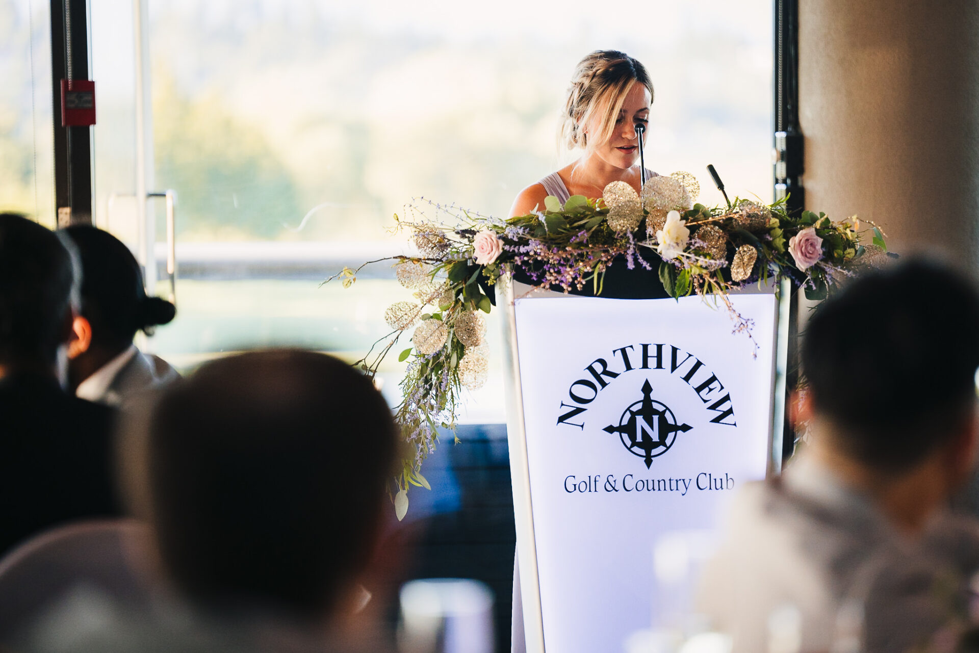 Member of the bridal party sharing her speech