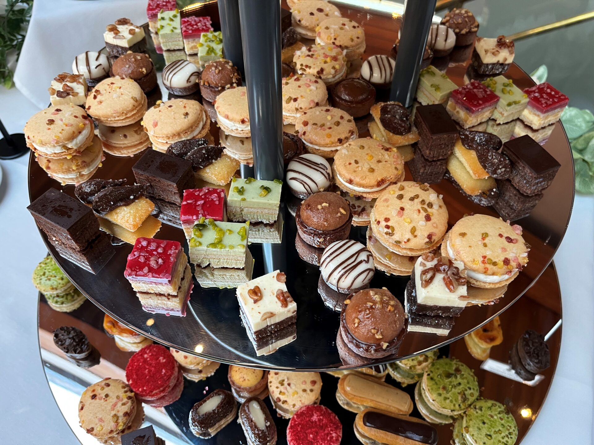 Close up of a dessert platter